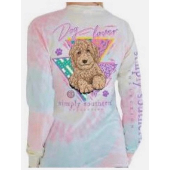 Simply Southern Tops - Simply Southern Tie Dye Dog Lover Long Sleeve Shirt LARGE - 23